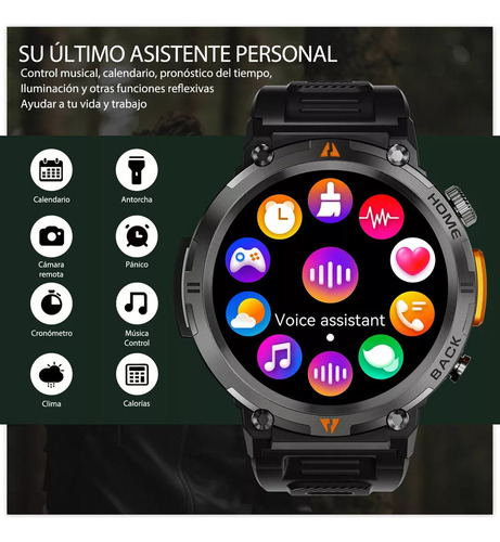 Xinnuo Smartwatch Eiggis Ke3 Reloj Inteligente Con Linterna 3atm