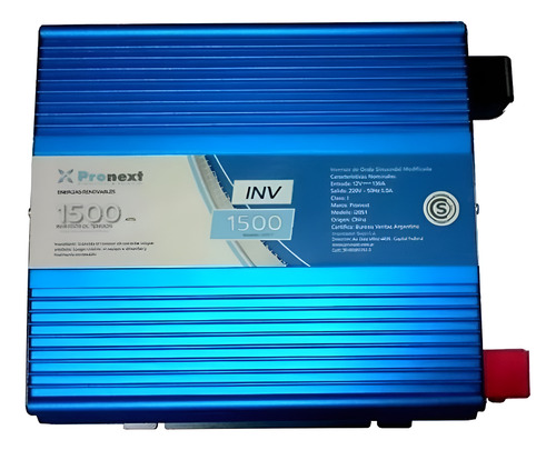 Inversor Tensión 12 Volts A 220 Volts De 1500 Watts Pronext