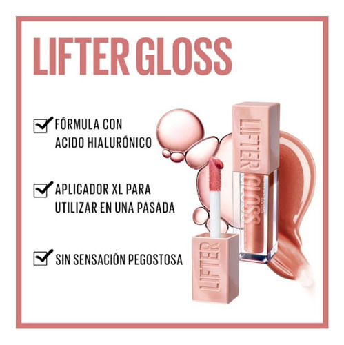 Brillo Labial Maybelline Lifter Glos Acido Hialuronico 5.4ml