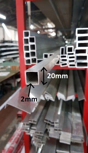 Tubo Aluminio Cuadrado 20 X 20 Largo 6 Mtrs