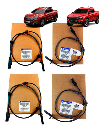 Kit 4 Sensores Abs Dianteiro E Traseiro Fiat Toro Diesel 4x4