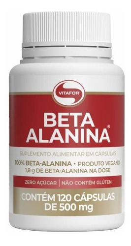 Kit 2x: Beta Alanina 500mg Vitafor 120 Cápsulas