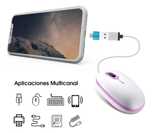 Kit 2 Adaptadores Otg Usb-c A Usb-a Multifuncional Azul