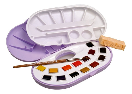 Aquarela Pastilha Lefranc & Bourgeois Com 14 Un Cor Multicolor