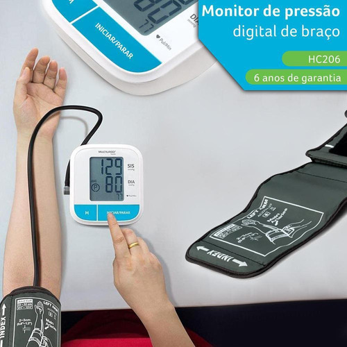 Monitor De Pressão Arterial De Braço Multilaser Hc206 Saúde
