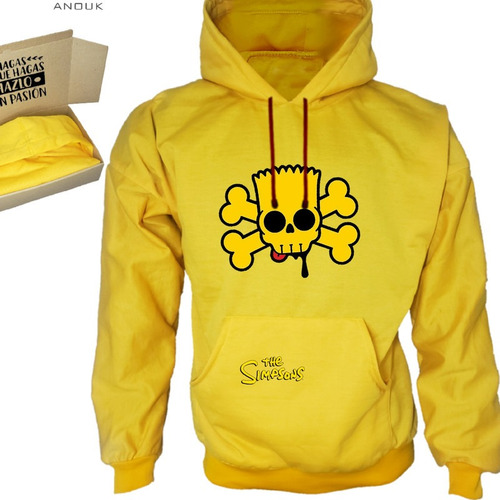 Imagen 5 de 10 de Buzo Hoodie Personalizado Saco Bart Simpson Calavera Unisex