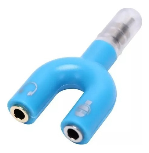 Adaptador Conector Jack 3.5mm Microfono Audifono - Azulclaro