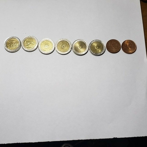 Lote Serie 8 Monedas 1 Un Peso Bicentenario Arbol Y + (Usado)