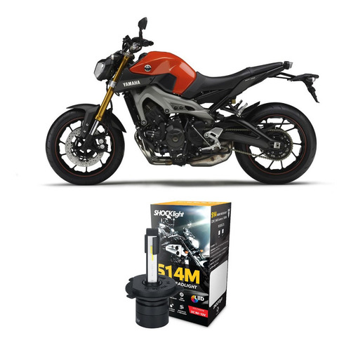 Lâmpada Ultra Led Farol Moto Yamaha Mt 09 850cc 2014 A 2018