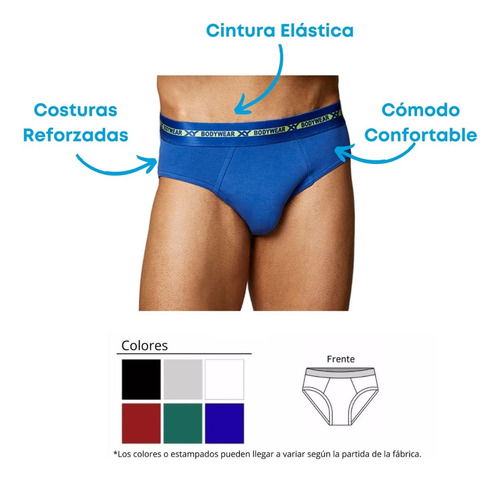 Imagen 2 de 6 de Slip Xy Cromosoma Liso Con Elástico Visible Art. 2430