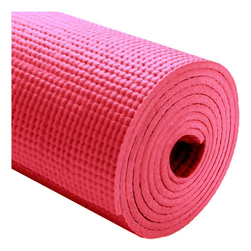 Mat Yoga 8mm Colchoneta Pvc Antideslizante Fitness Correa Color Rojo