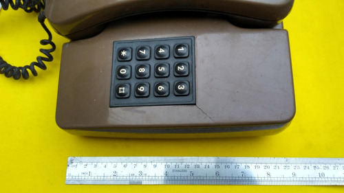Mundo Vintage: Viejo Telefono Marron Botones Cj9 Tyo Lote3