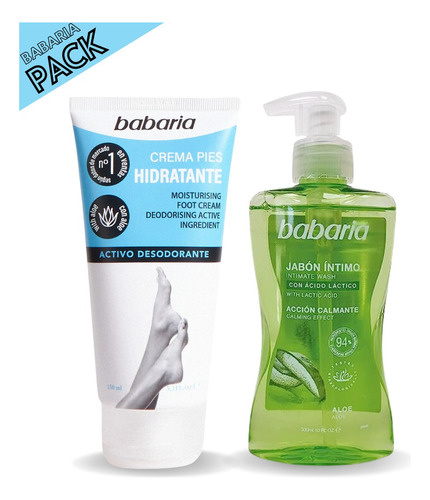 Crema De Pies Hidratante + Jabón Intimo Aloe Vera Babaria 