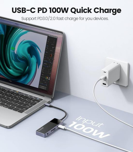 Concentrador Usb-c Orico 8 En 1: Adaptador De Multipuertos
