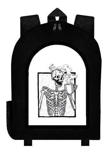 Mochila Negra Calavera Mexicana Craneo Esqueleto Art#ar329