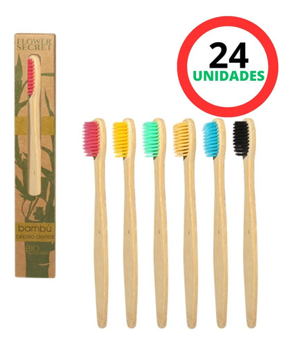 24 Cepillos De Dientes Bambú Ecológicos