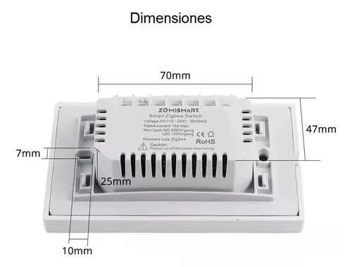 Comprar Interruptor Inteligente Zemismart Doble - Zigbee 3.0