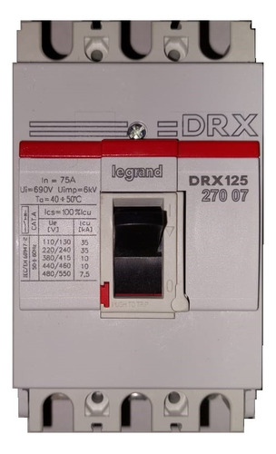 Breaker Industrial Legrand Drx125 3x75a. 25ka