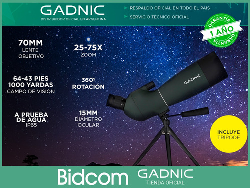 Imagen 2 de 9 de Telescopio Monocular Portátil Gadnic + Tripode