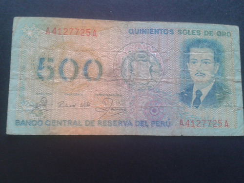 Billete Perú 500 Soles De Oro 1982