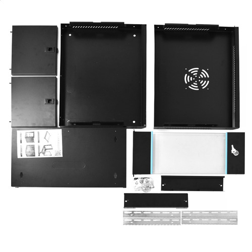 Imagen 7 de 9 de Rack Mural 6 Unidades Minirack Switch Dvr Para Pared