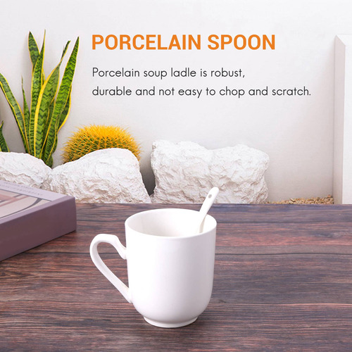 Cucharas Para Huevos De Porcelana Blanca, Cucharas De Cerámi