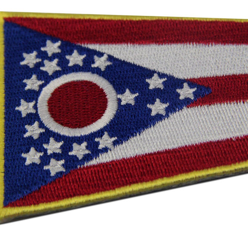 Parche Bordado De Bandera Del Estado De Ohio, Coser O P...
