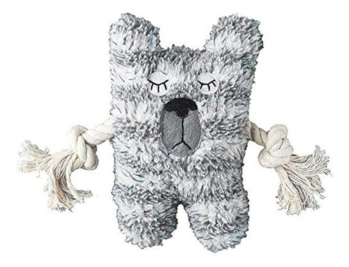 Patchwork Pet Bear Greybar Premium Dog Toy Plush W Pull Thro