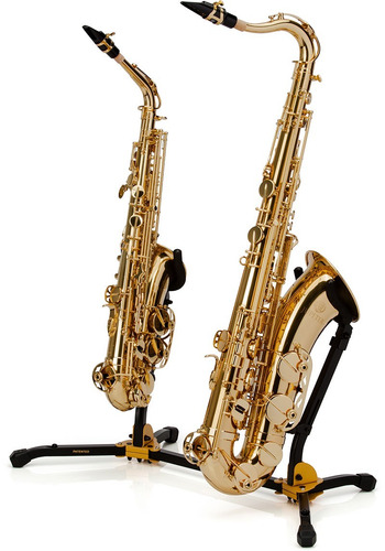 Imagen 2 de 3 de Hercules Ds537b Soporte Doble Para Saxo Alto Tenor Plegable