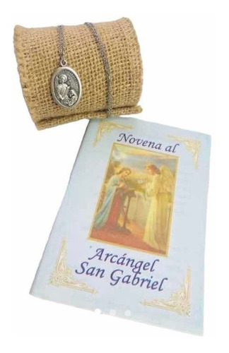 Medalla Arcángel San Gabriel Con Cadena + Novena
