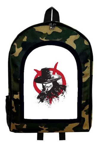 Mochila Camuflada V De Venganza Nueva Colección Modelo 43