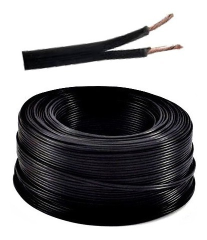 Cable 2x14 Color Negro Awg Paralelo Rollo 100 Metros 