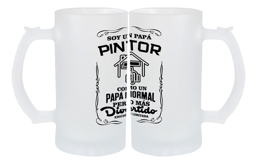 Tarro Cervecero Esmerilado 16 Oz Diseño Pintor