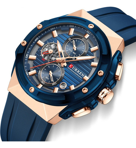 Reloj De Cuarzo Curren 8462 Para Hombre, Correa De Silicona,