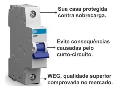 Mini-interruptor Termomagnetico 1polo - 63a Mdw-c63