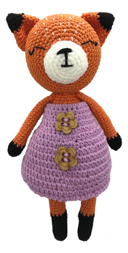 Zorro Muñeca Tejida Juguete Amigurumi Peluche Artesanal