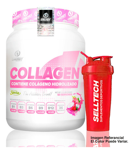 Colágeno Hidrolizado Energy Nutrition 500gr Tropical+shaker