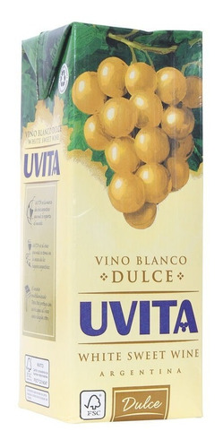 Vino Uvita Blanco Dulce Tb Pack 12 Unid 1 L.