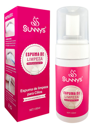 Espuma De Limpeza Para Cílios Higienizador 100ml Sunnys