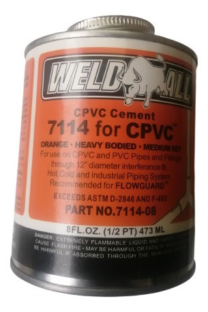 Pega Cpvc 7114 Naranja Weld All Original 1/8 X 473 Cc