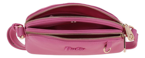 Crossbody Para Dama Barbie Gorett Woods Rosa Juvenil Doble Rosa Chicle Lisa Níquel Rosa Chicle