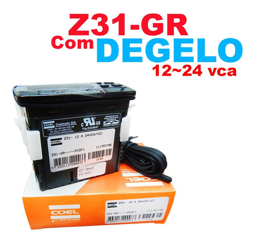 Controlador Temperatura Z31gr 12 A 24v Coel C Degelo E Sonda