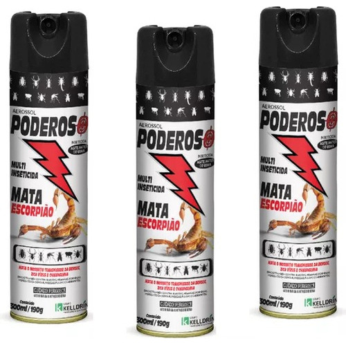 Multi Inseticida Poderoso Mata Escorpião Carrapatos 3x300ml