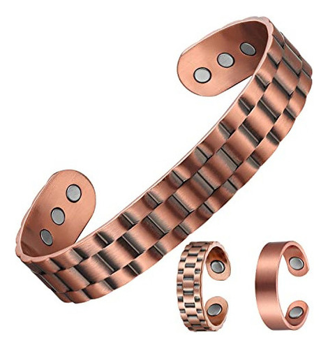 Pulsera De Cobre Biomag Para Hombres, Pulseras Magnéticas P