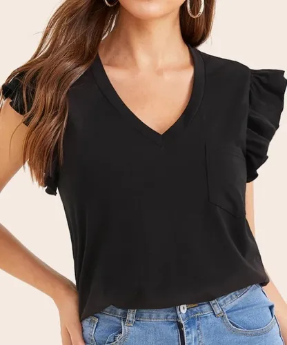 Playeras con olanes en los hombros hotsell