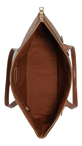 Bolsa Coach Gallery Tote Signature Canvas Saddle Original