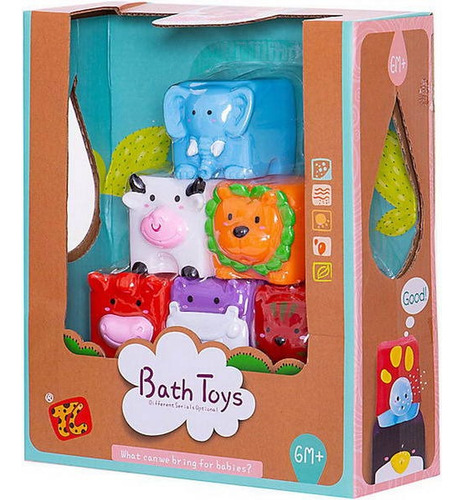 Cubos Apilables De Animalitos Agua - Bath Toys - Mazel Toys