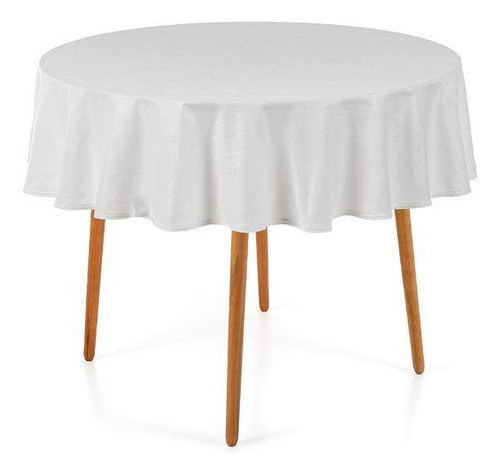 Karsten Toalha Mesa Redonda 4 Lugares Jacquard Melli Branca