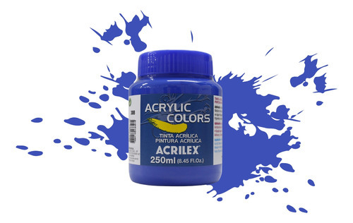 Tinta Acrílica Acrylic Colors Acrilex 250 Ml Cor Azul Cobalto - 308