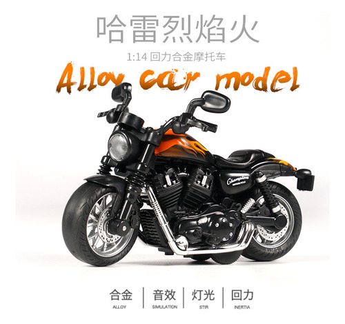 Modelo Mingyuan Alloy Pull Back De Juguete Para Motocicleta